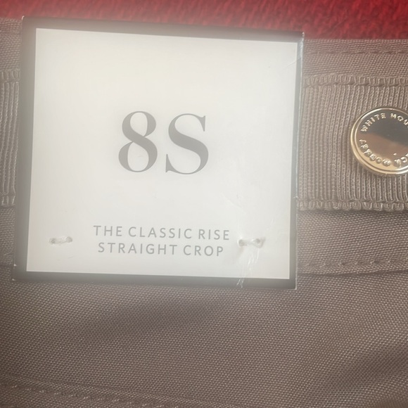 White House Black Market Taupe Straight Crop Pants - Picture 2 of 3